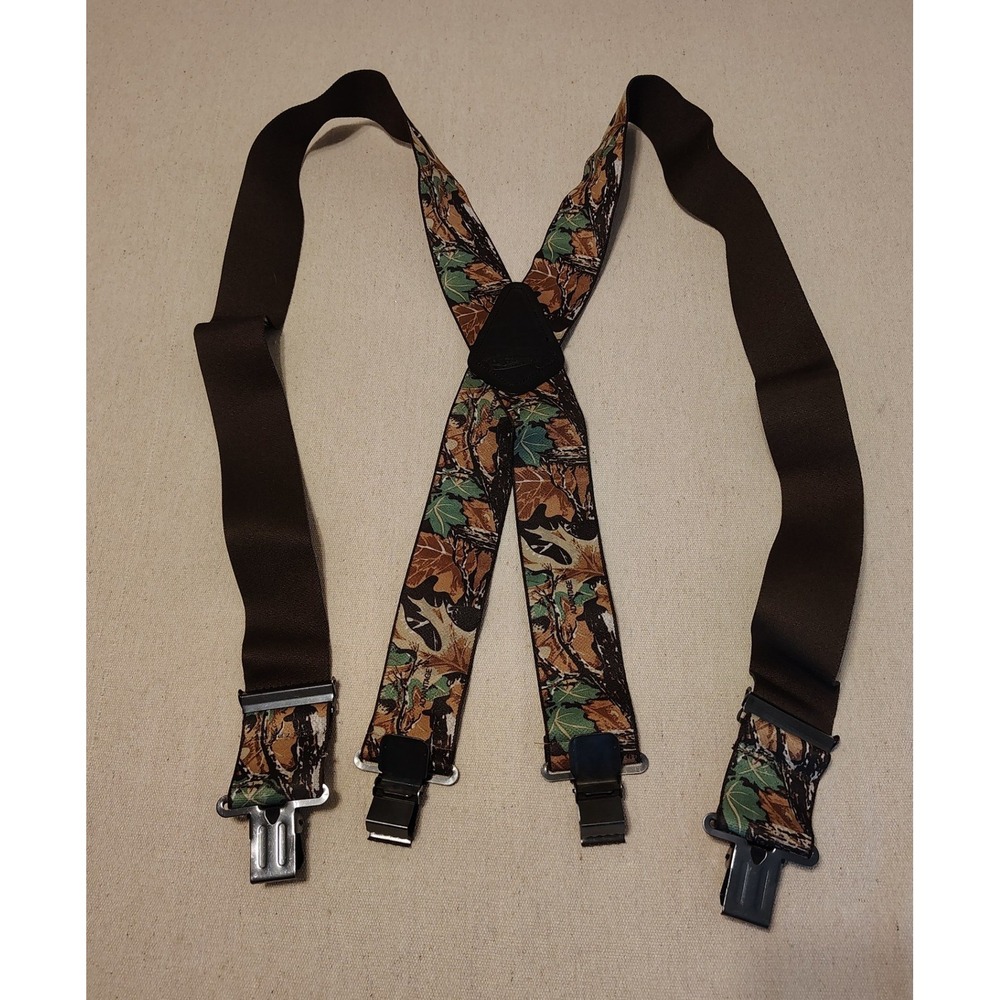 Advantage Camo X-Back Suspenders Mens Adjustable Hunting Camouflage Clip-On